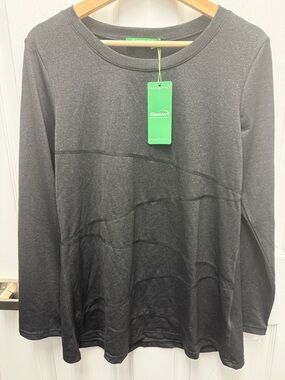 Kimmery Workout Yoga Top Long Sleeve Shirt  Quick Dry Black Heather NWT Medium